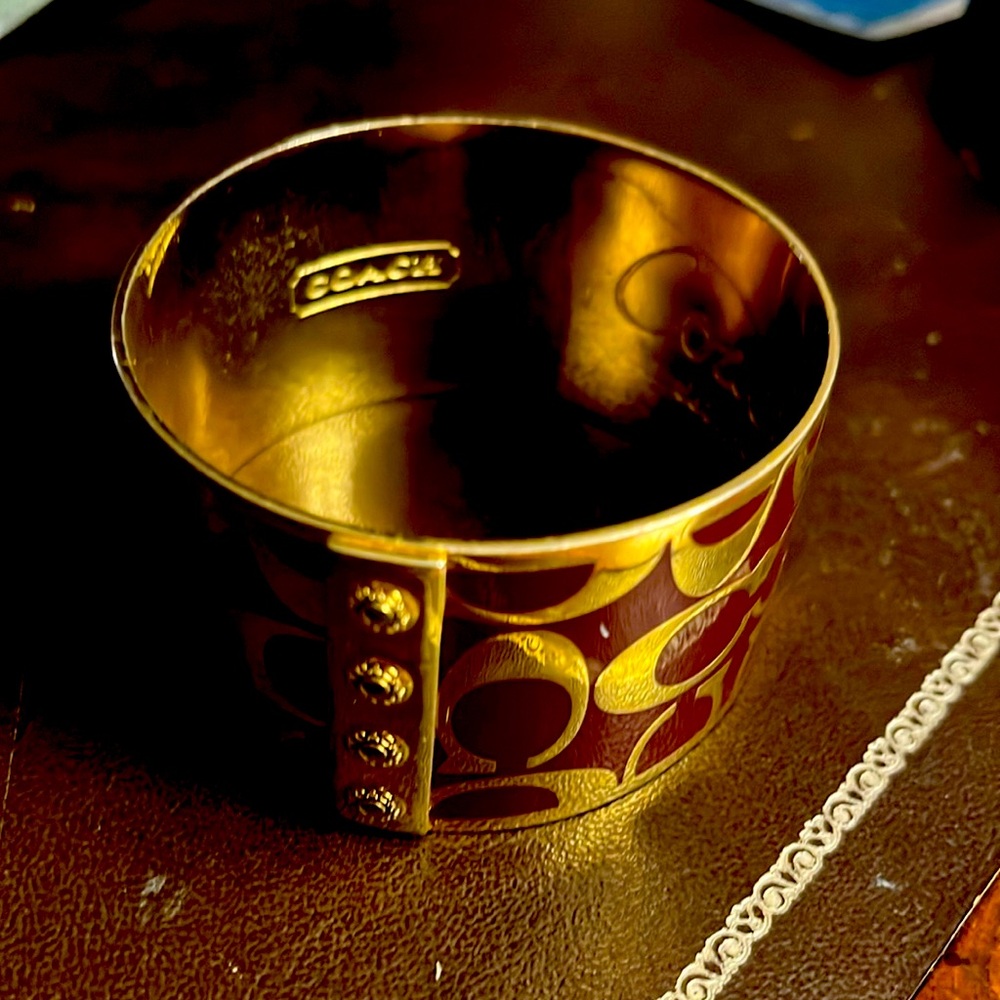 Coach 3” bracelet or bangle bracelet. Gold tone.